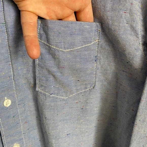 Aeropostale Men's Blue Rainbow Specked Long Sleeve Button Down Shirt Size Large‎ - Picture 6 of 13